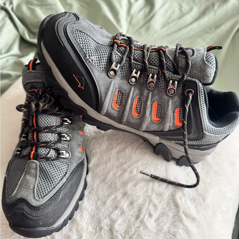 Men's Athletic Gray and Orange Trail Shoes